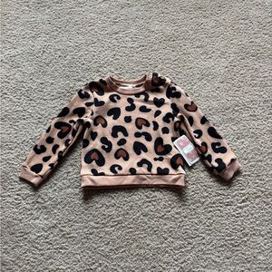 btween Heart Pattern Kids Sweatshirt - Black and Brown